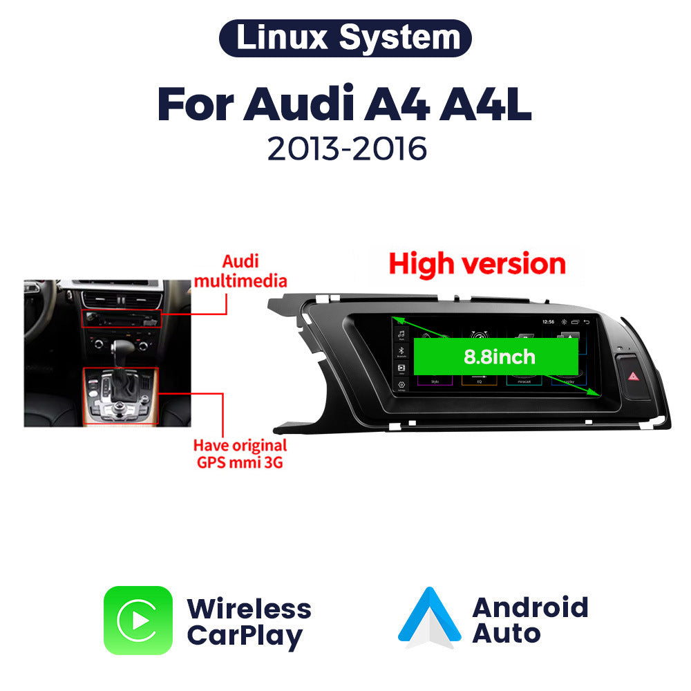 Suitable for 8.8" audi a4 2009-2012 audi a4l linux restoration large screen wireless carplay