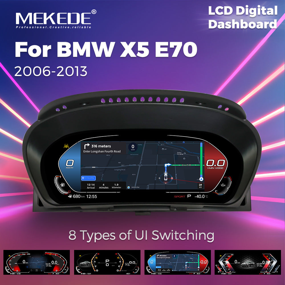 Compatible with BMW X5 E70 CCC/CIC 2007-2013 full LCD instrument cluster wireless CarPlay