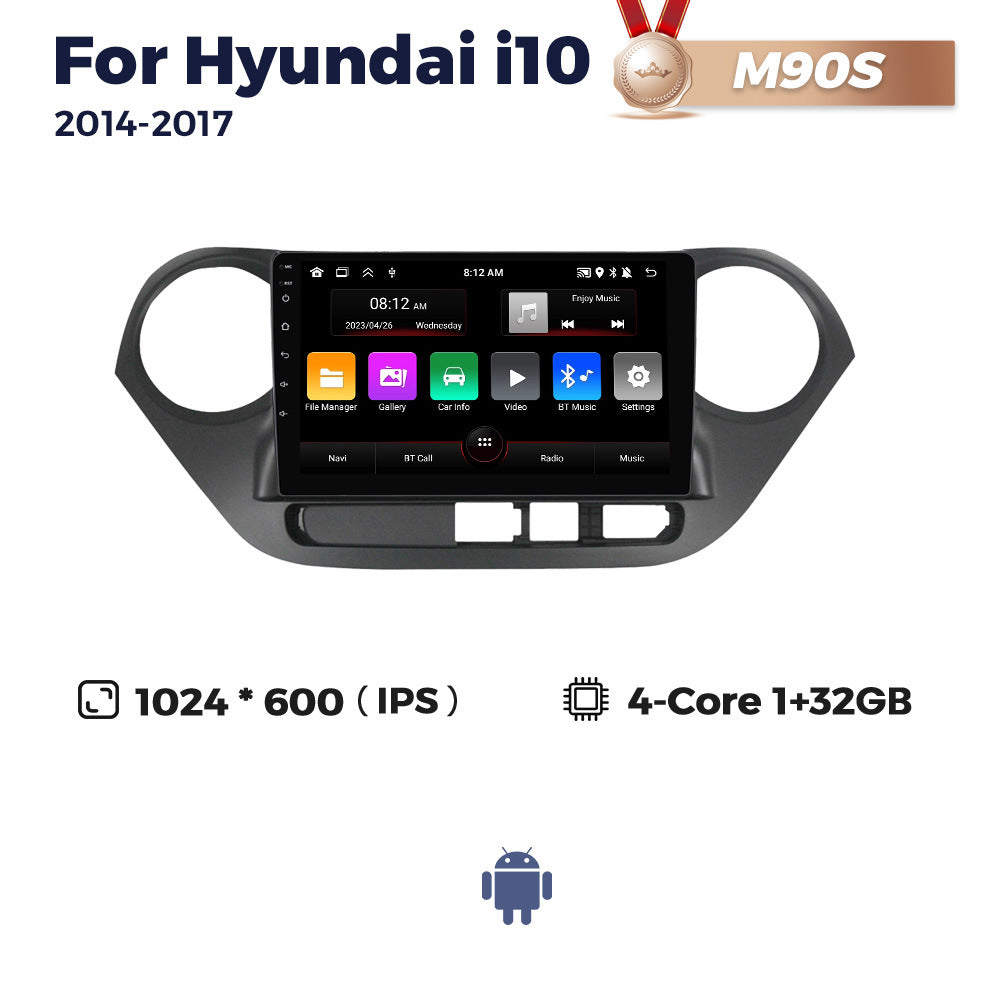 Compatible with Hyundai I10 2014-2017 Android Large Screen Central Control Navigation Radio 8+256G