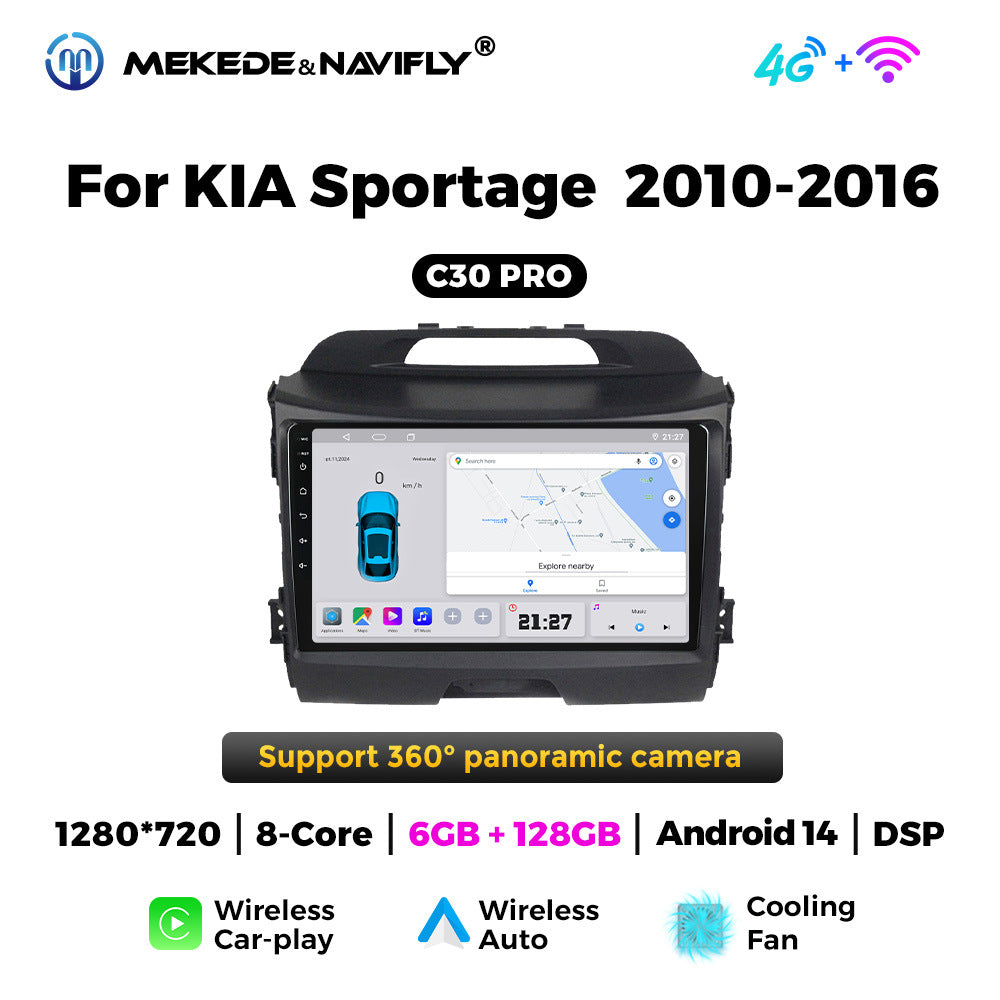 Applicable to Kia Smart Run 10-16 Android large screen central control car navigation radio screen Carplay