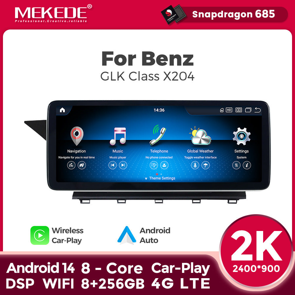 Applicable to Mercedes-Benz GLK X204 2008 - 2014 Android large screen central control car navigation Bluetooth Carplay