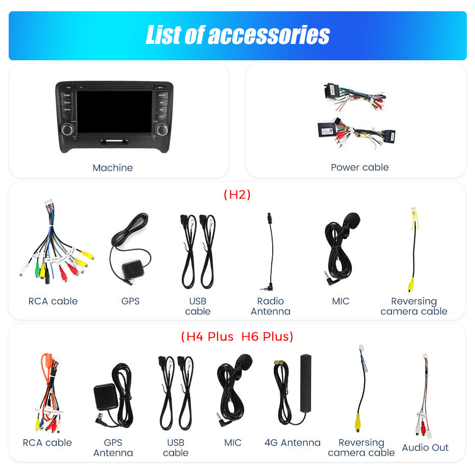 Suitable for Audi TT MK2 8J 06-14 unilateral button Android large screen central control navigation Bluetooth radio