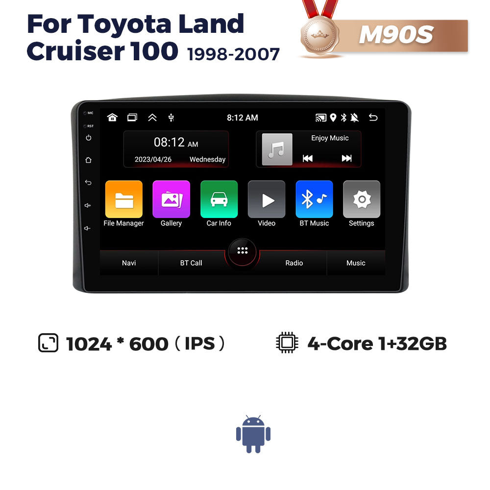 Suitable for Toyota Land Cruiser 100 1998-2007 Android large screen central control navigation Carplay