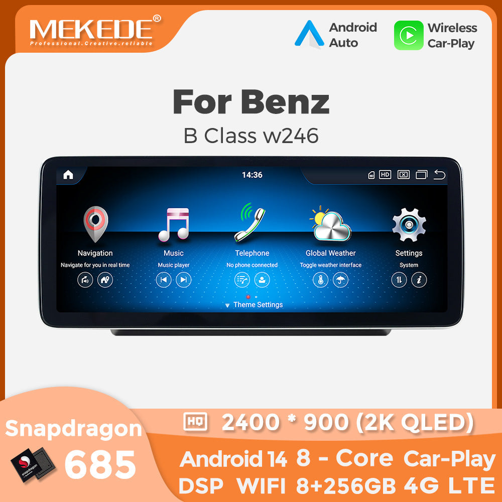 Compatible with Mercedes-Benz B-Class W245 W246 B200 Android large screen central control in-car navigation, Bluetooth CarPlay