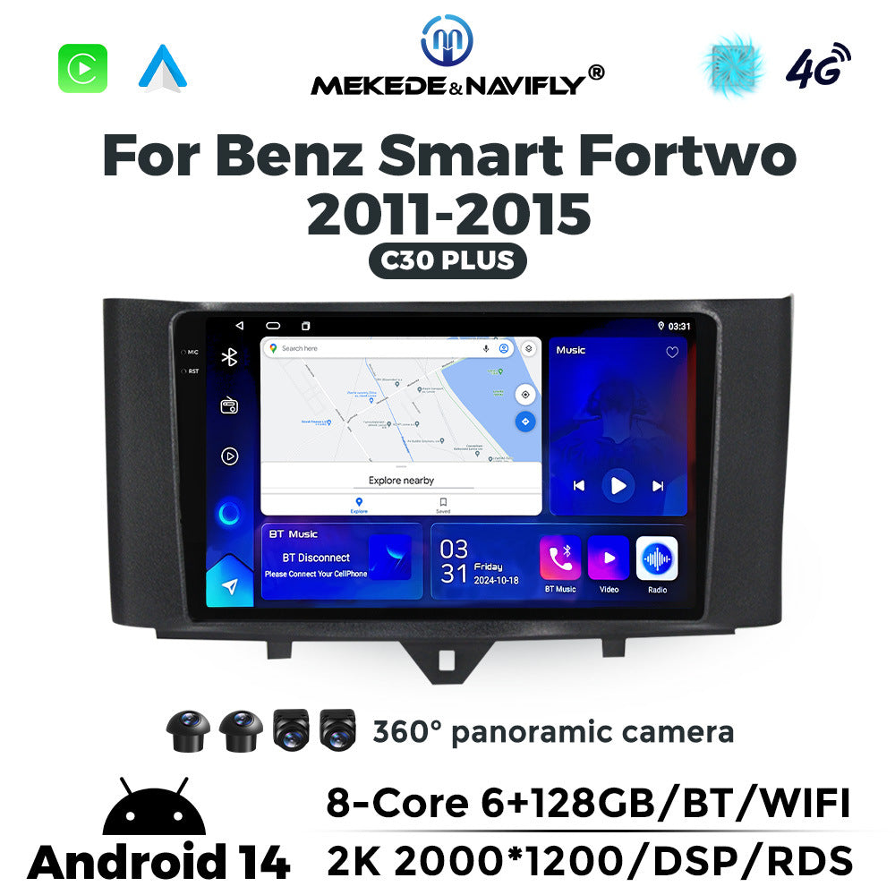 Applicable to Mercedes-Benz smatr Fortwo 2011-2015 Android large screen central control car navigation radio screen
