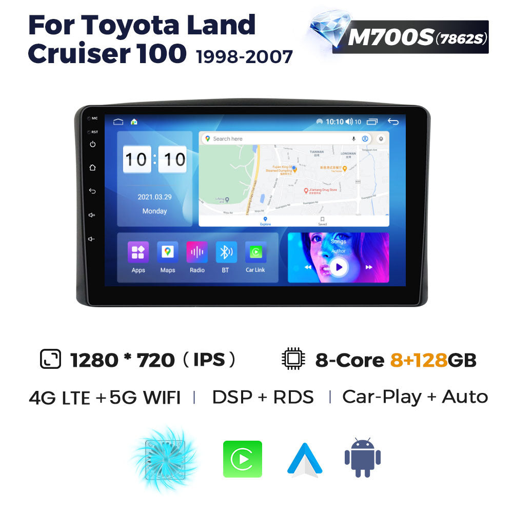 Suitable for Toyota Land Cruiser 100 1998-2007 Android large screen central control navigation Carplay