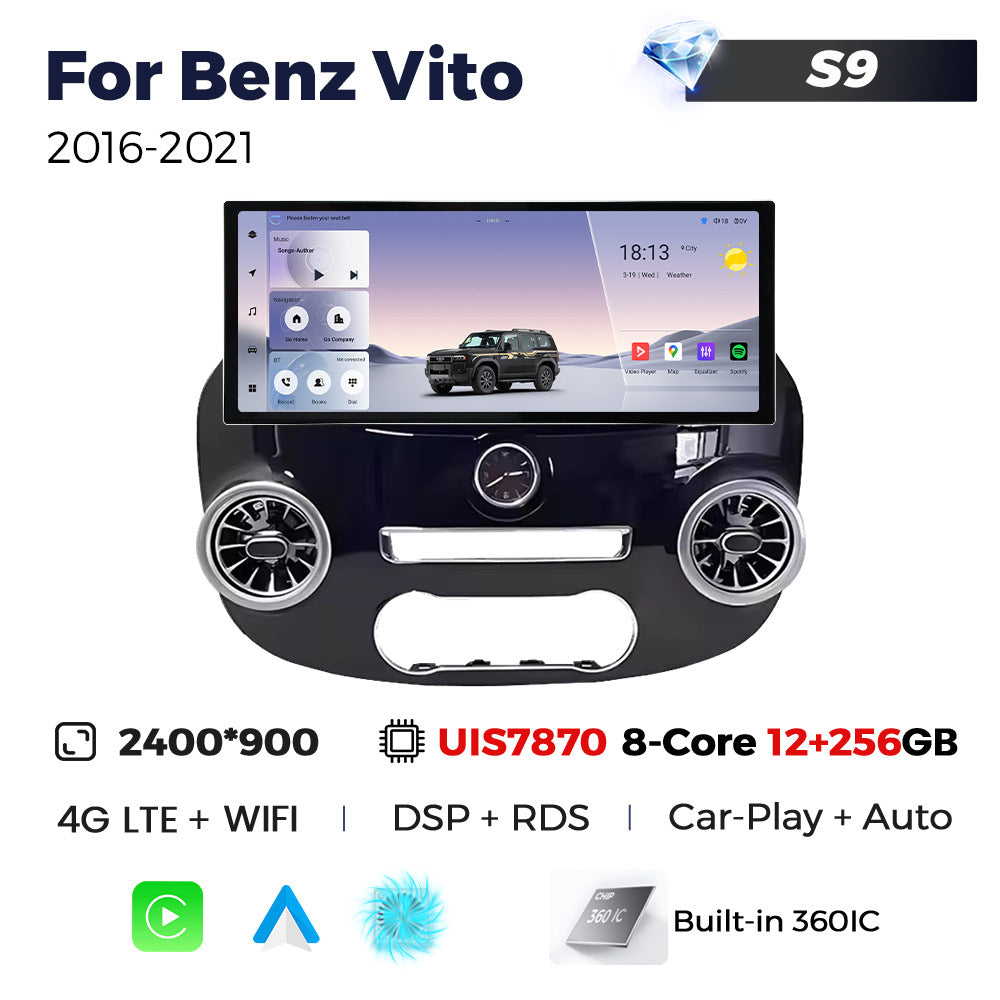 Suitable for benz vito 2016-2021 mercedes-benz vito upgrade restoration 12.3inch android vertical screen navigation