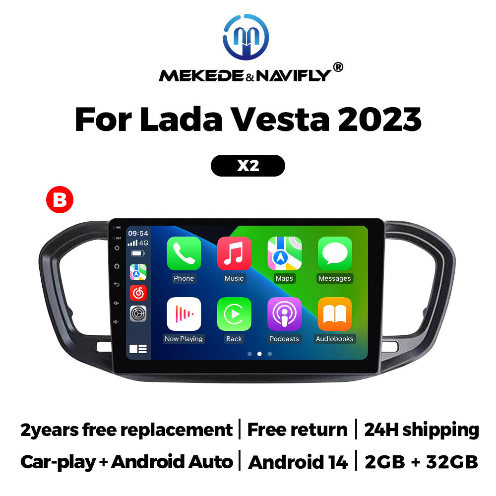 For Lada Vesta 2015-2023 Android Car GPS Navigation MP5 Bluetooth Player Carplay