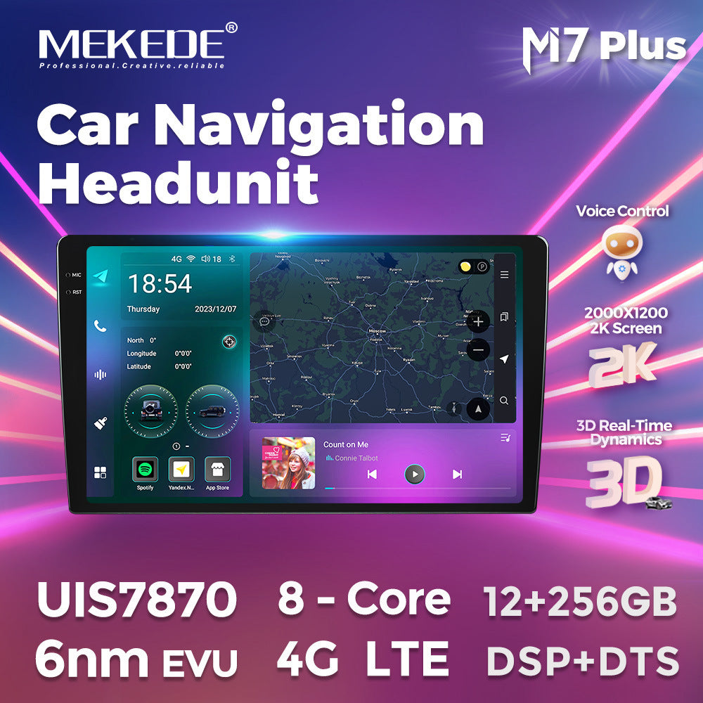 Suitable for m7plus-3d 2k hd car android navigation head unit with screen adhesive, compatible with fangyitong 7870 private edition