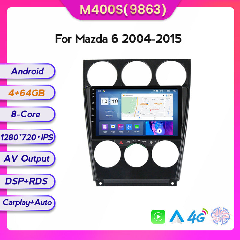 Compatible with the modified Android large-screen central navigation screen for Mazda 6 models 04-15 8+128GB