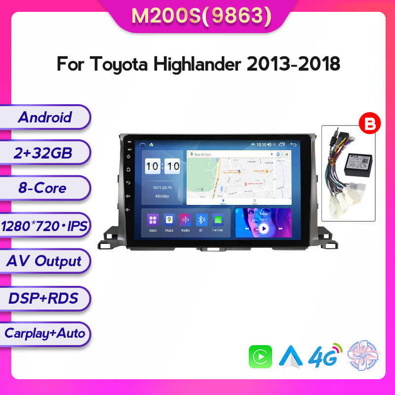 Suitable for Toyota Highlander 13-18 modified Android large-screen central control car navigation screen 8 + 128G
