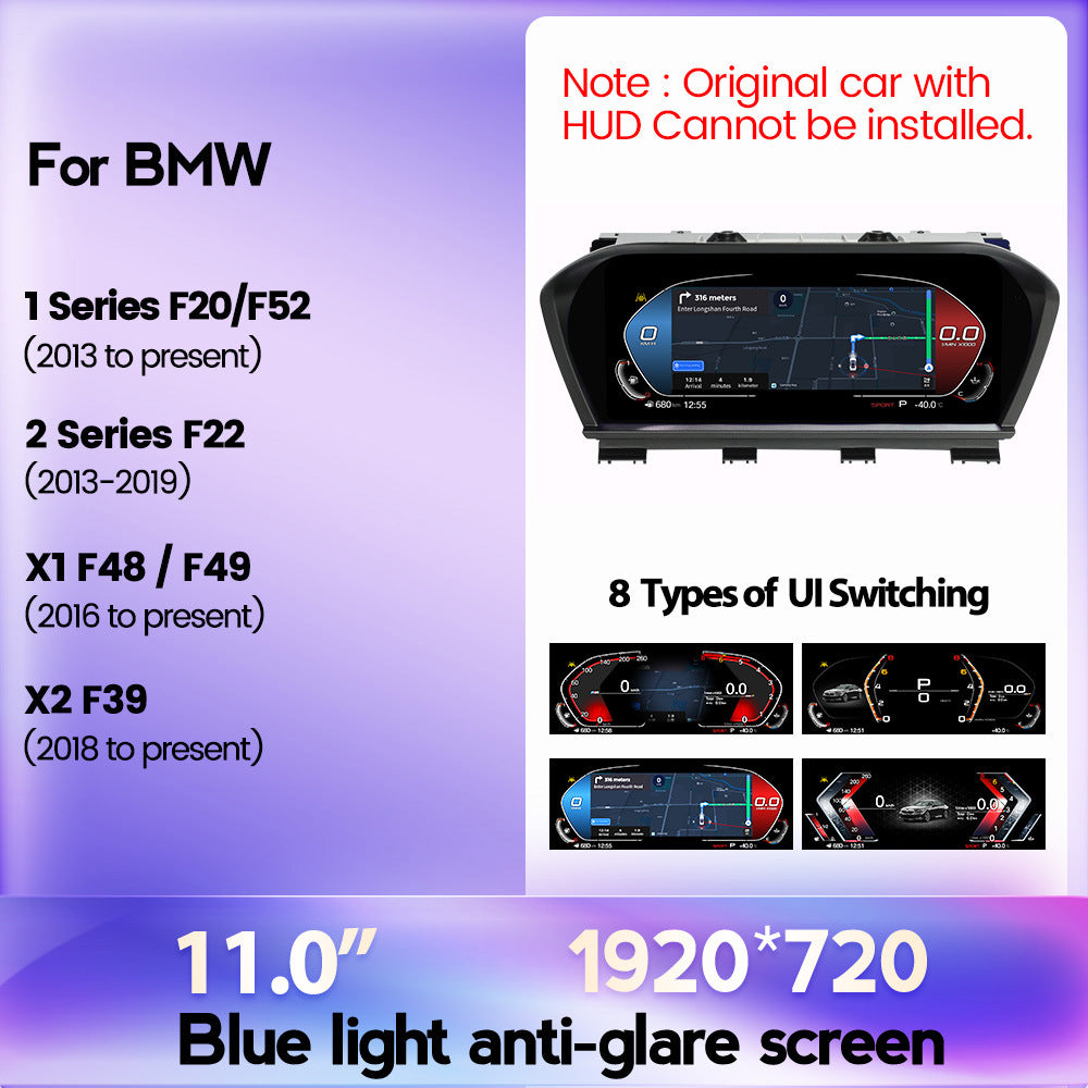 Compatible with BMW 1 Series/2 Series X1/X2 F20/F22/F48/F49 full LCD instrument panel wireless CarPlay