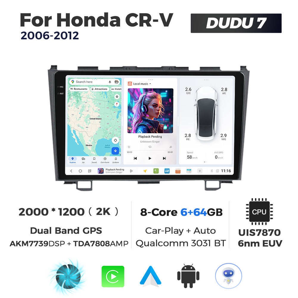 DUDUAUTO for Honda CRV 2006-2012 Android large screen central control car navigation Bluetooth Carplay