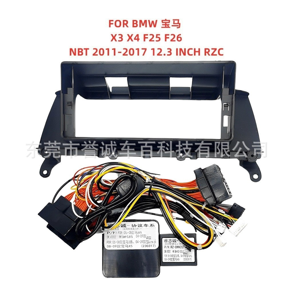 Suitable for bmw x3 x4 f25 f26 center console panel restoration android navigation frame versatile set frame