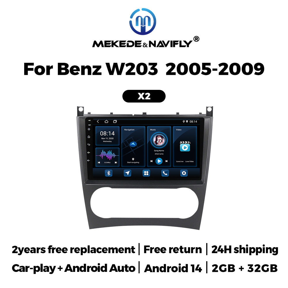 Applicable to Mercedes-Benz W203 2005-2009 Android Car GPS Navigation MP5 Bluetooth Player Carplay