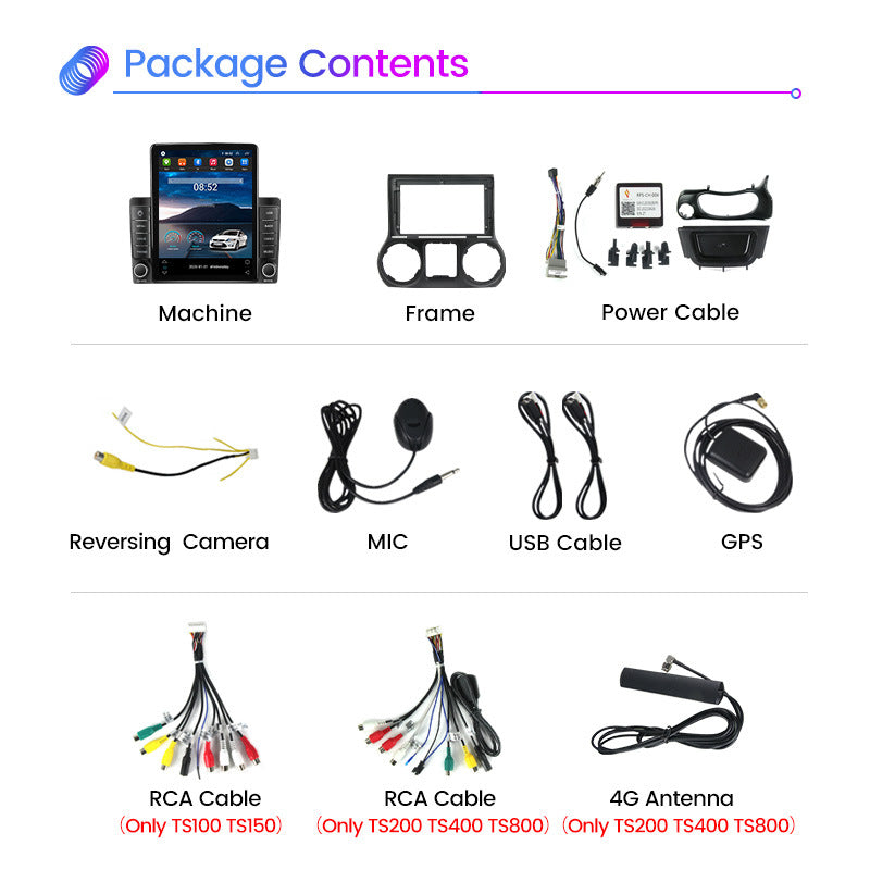 Suitable for jeep wrangler jeep wrangler stone tablet vertical screen smart car android navigation system