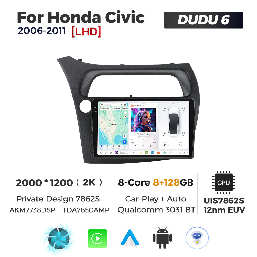 DUDUAUTO for Honda Civic 06-11 Android large screen central control car navigation Bluetooth Carplay