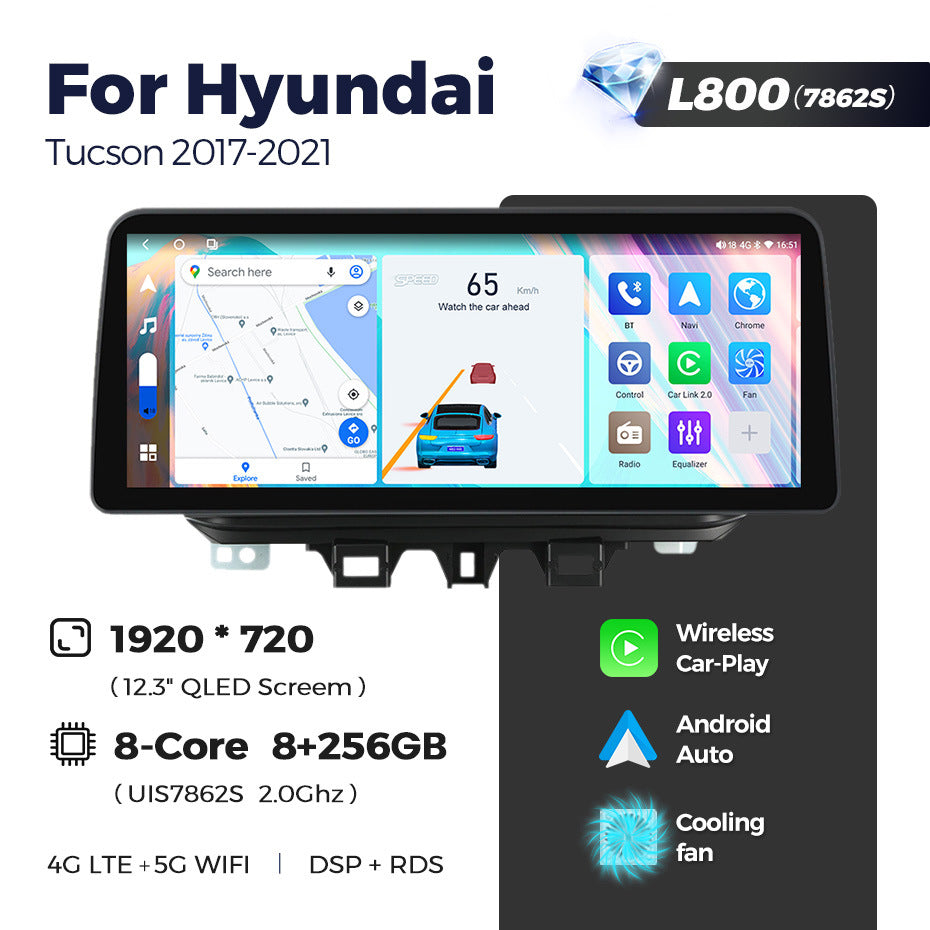 Suitable for hyundai tucson 2017-2021 hyundai new tucson 12.3inch vertical screen android navigator