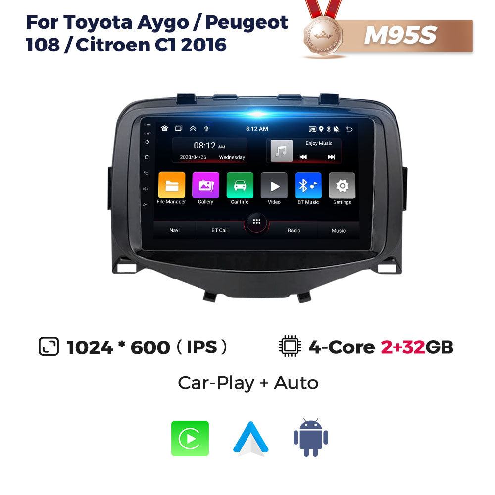 Suitable for toyota aygo peugeot 108 citroen c1 2014+ android car navigation