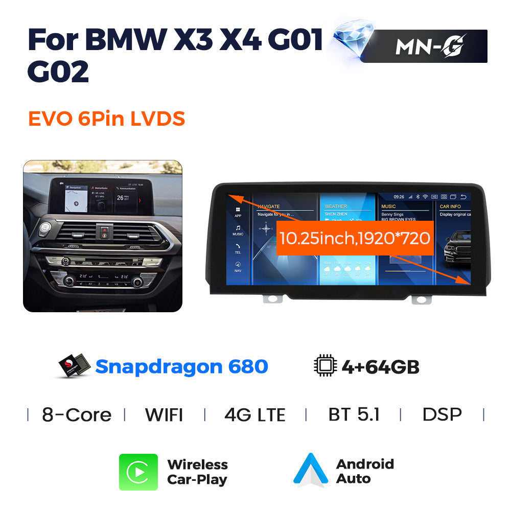 Suitable for bmw x3 x4 g01 g02 evo bmw original car screen upgrade 12.3" large screen android navigation