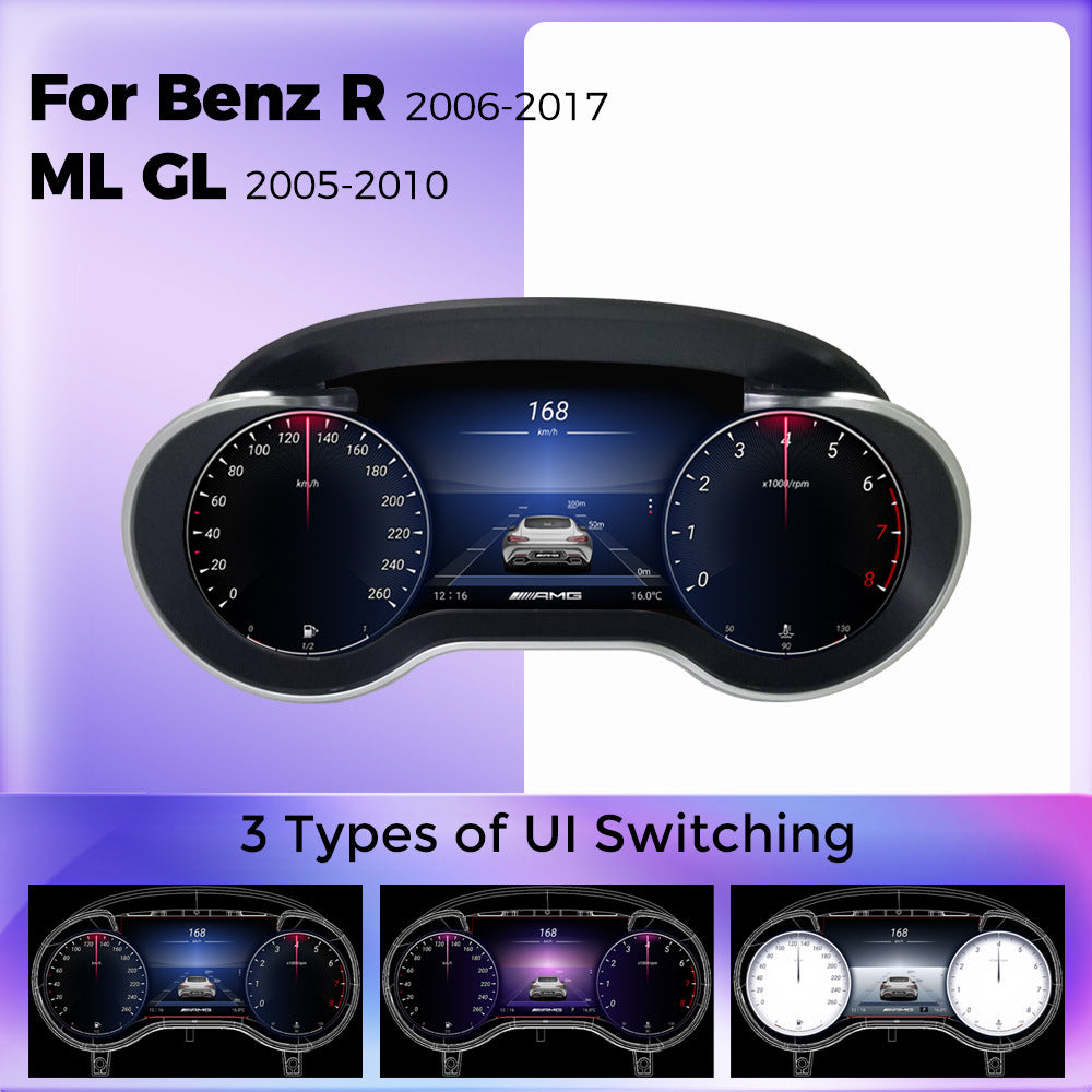 Suitable for Mercedes-Benz R-class ML/GL 2006-2017 modification and upgrade full LCD instrument panel 12.3 inches