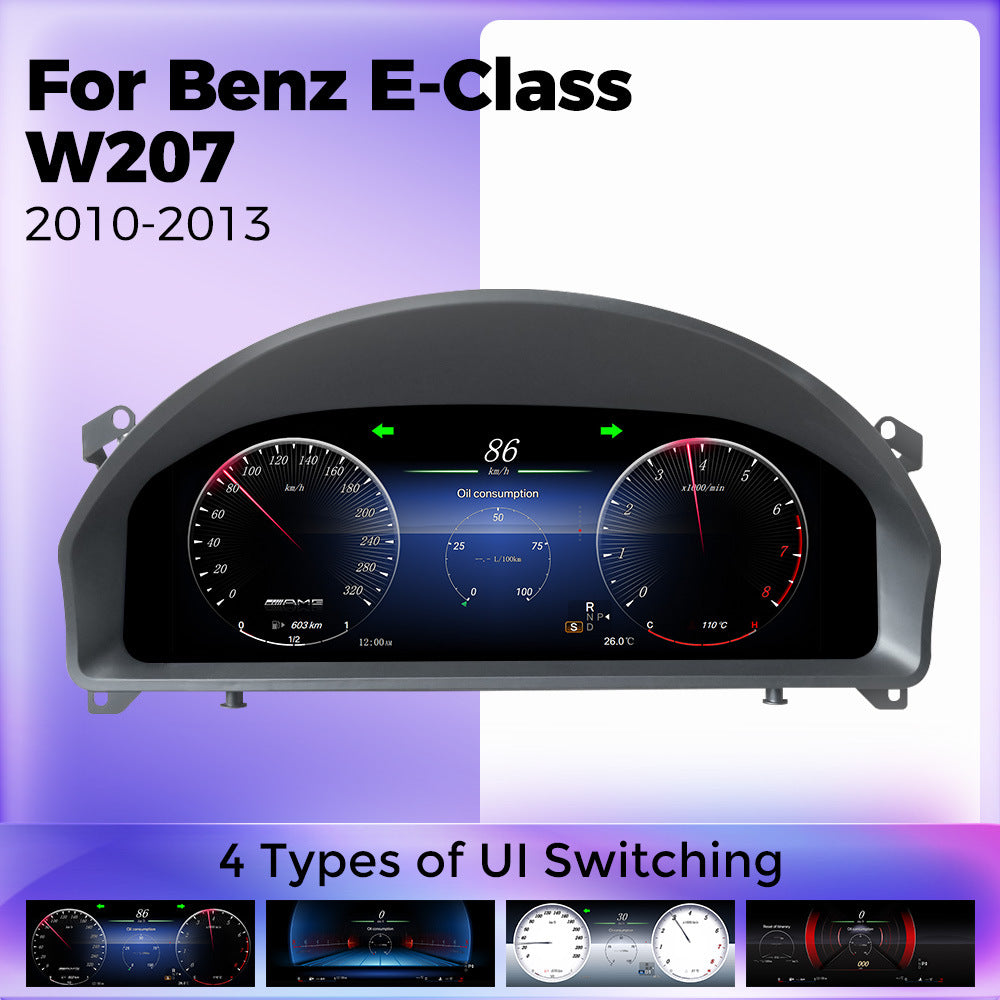 Suitable for upgrading Mercedes-Benz E-Class W207 2010-2013 with a full LCD instrument panel of 12.3 inches