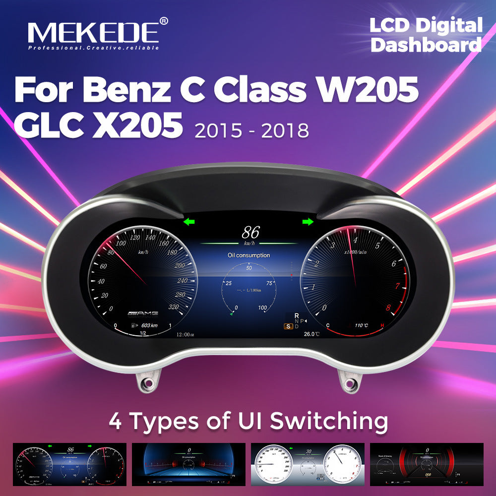 Suitable for Mercedes-Benz W205 253 C-class GLC-class modification and upgrade full LCD instrument panel 12.3 inches
