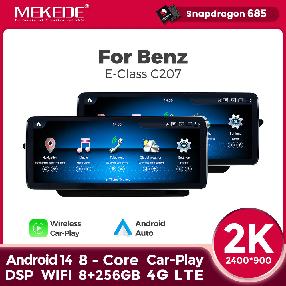 Applicable to Mercedes-Benz E-Class Coupe W207 C207 Android large screen central control navigation Bluetooth Carplay
