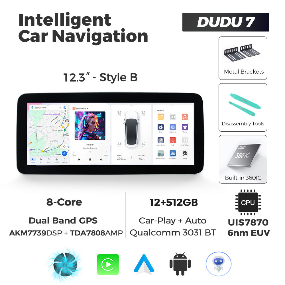Suitable for 12.3inch duduauto series dudu7 dudu liangshan international edition android intelligent interactive navigation