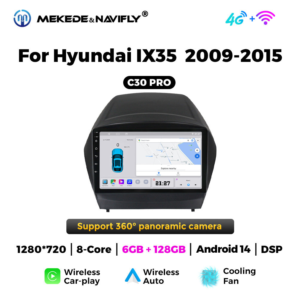 Applicable to modern IX35 09-15 Android large screen central control car navigation radio screen Bluetooth Carplay