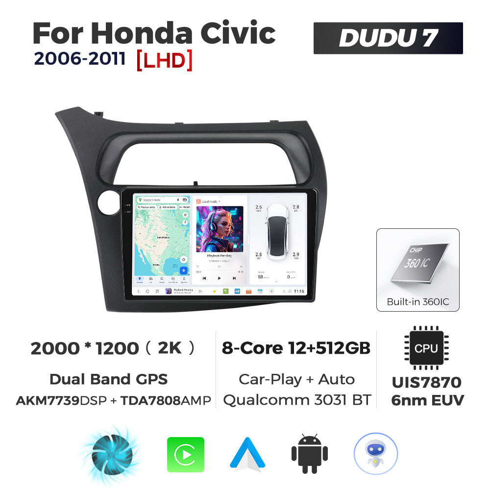 DUDUAUTO for Honda Civic 06-11 Android large screen central control car navigation Bluetooth Carplay