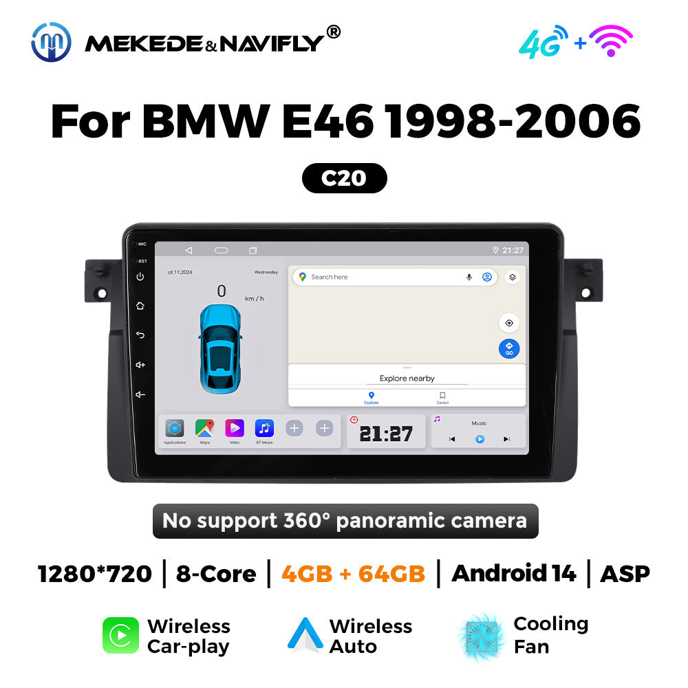 Suitable for BMW E46 1998-2006 Android large screen central control car navigation radio screen carplay