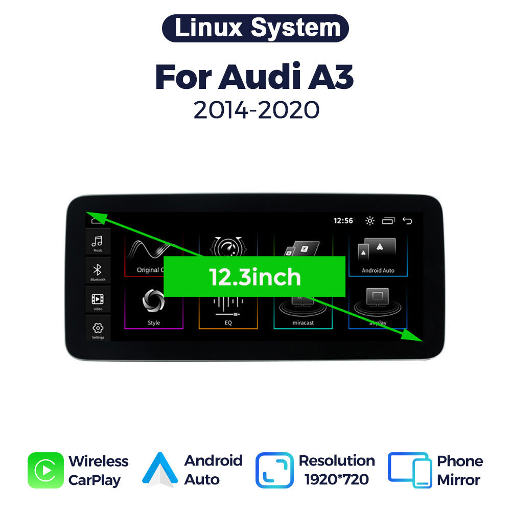 Suitable for for audi a3 2014- 2017audi a3 linux restoration large screen wireless carplay