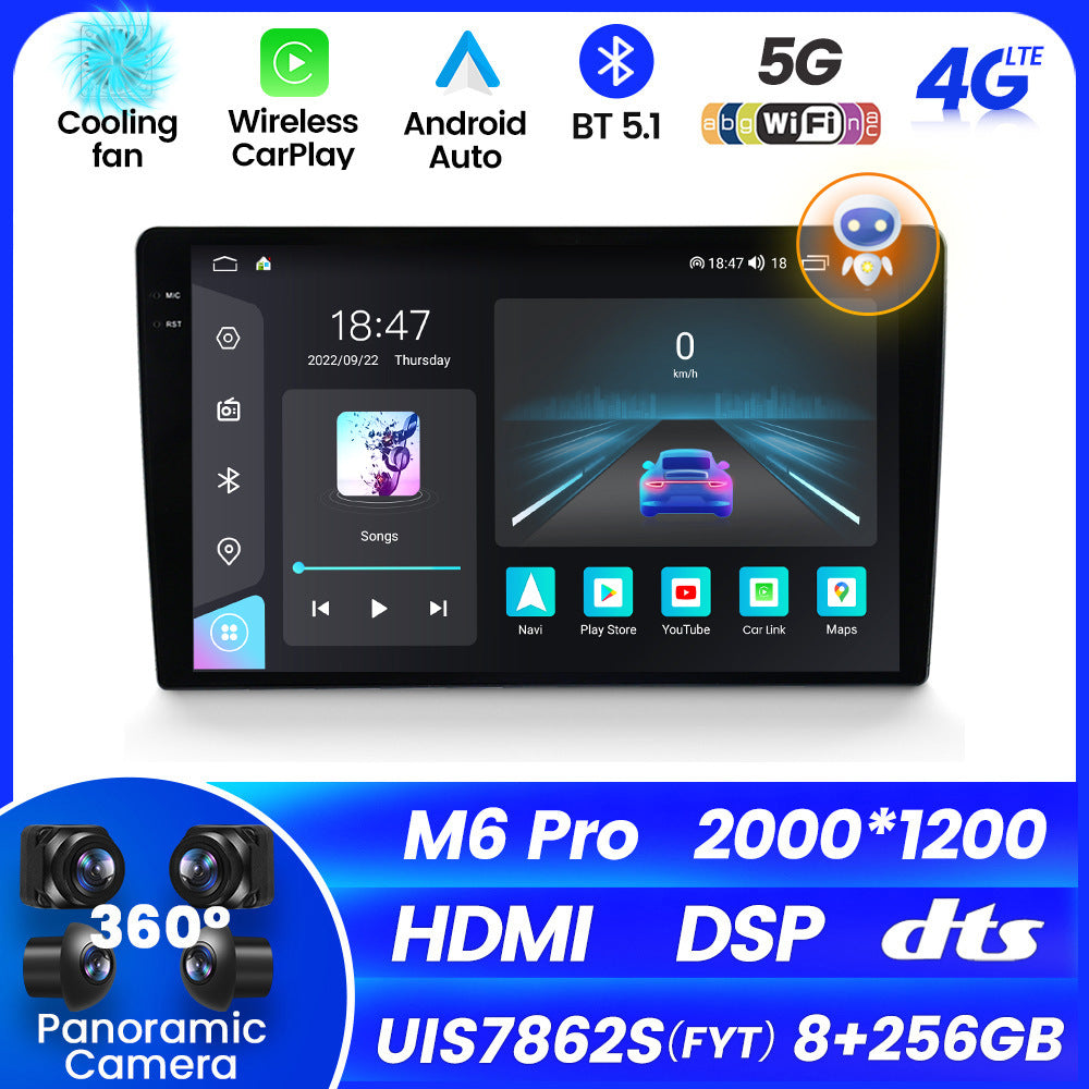 Suitable for m6plus-3d 2k hd car android navigation head unit with screen, compatible with fangyitong 7862s