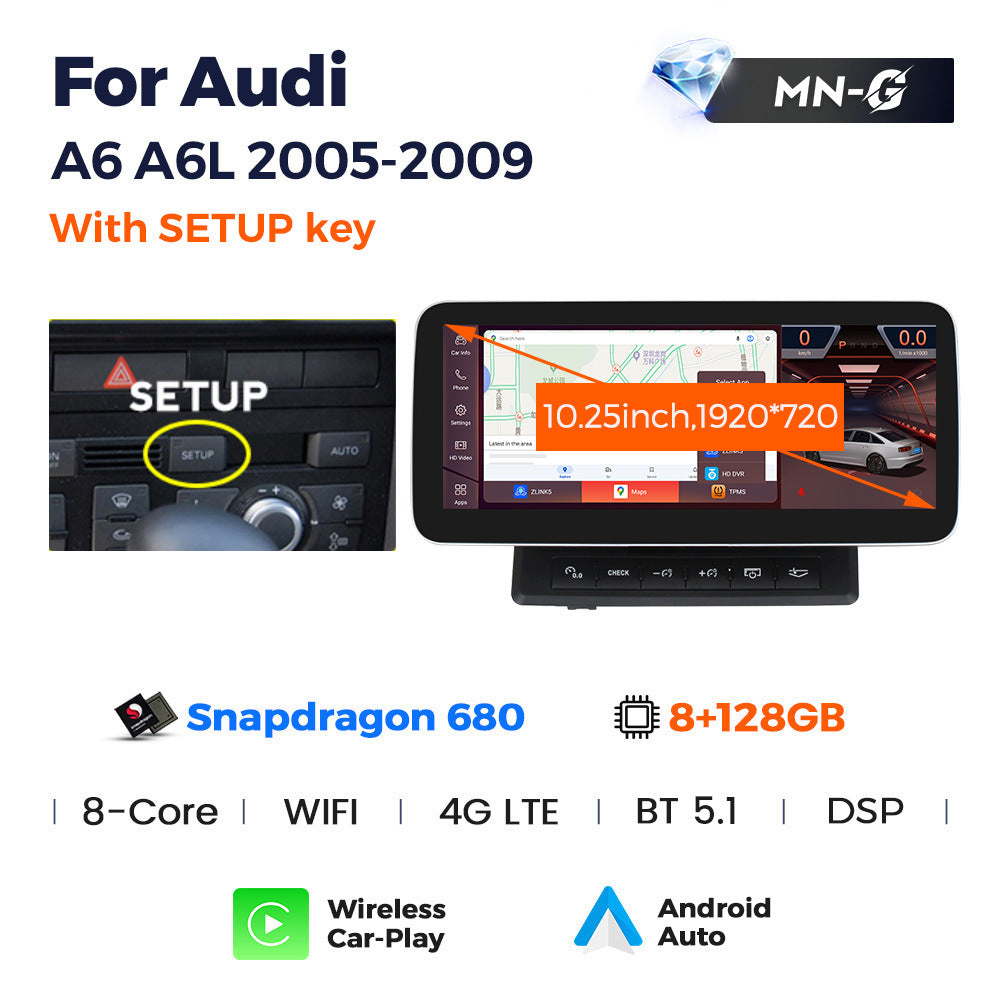 Applicable to Audi A6 2010-2015 Android large screen central control car navigation Bluetooth Carplay