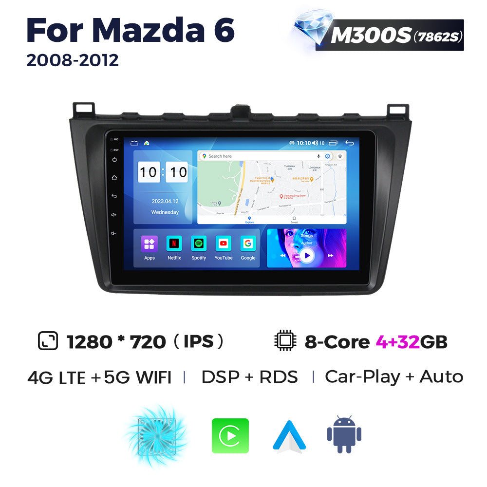 Suitable for 08-12 mazda 6 ruiyi mazda6 android car central control navigator wireless carplay