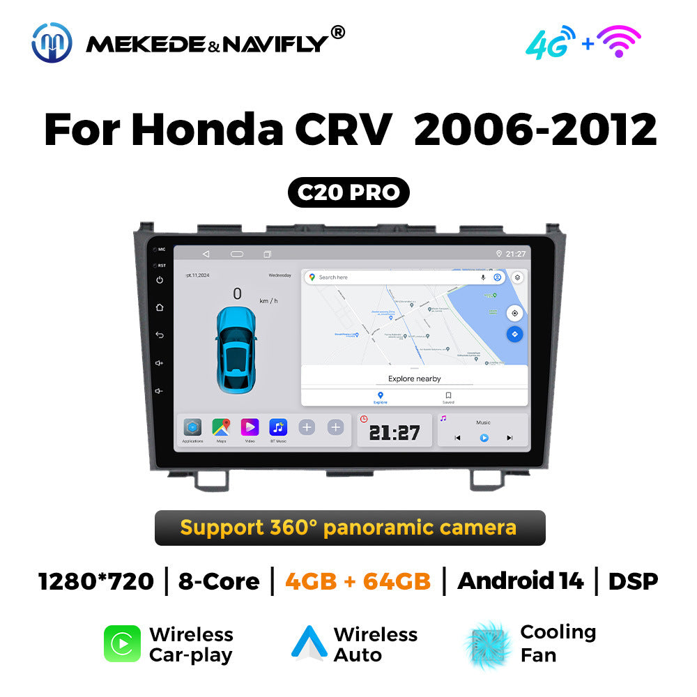 Applicable to Honda CRV 06-12 Android large screen central control car navigation radio screen Bluetooth Carplay