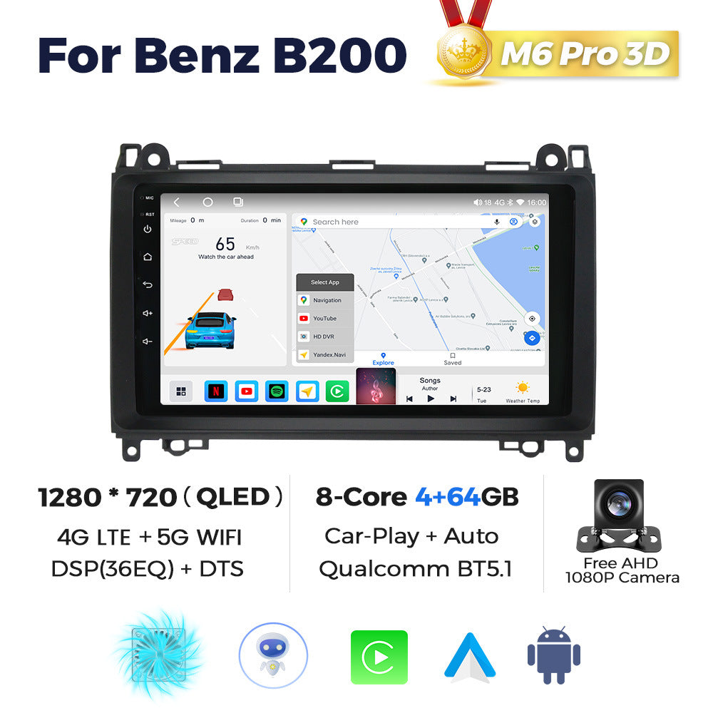 Suitable for Mercedes-Benz B200 05-12 Android large screen car navigation radio screen M6Pro 3D
