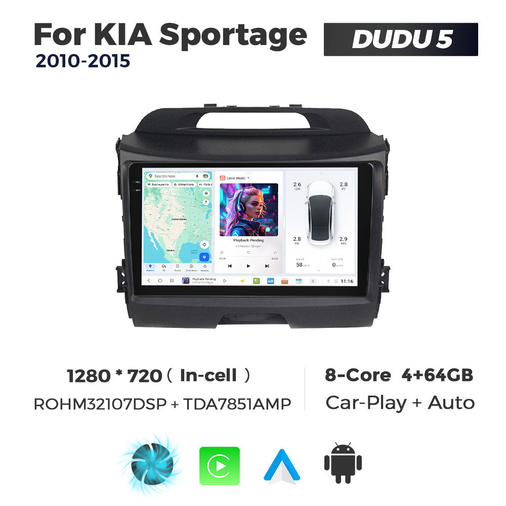 DUDUAUTO is suitable for Kia Smart Run 11-14 years Android large screen central control car navigation Bluetooth Carplay