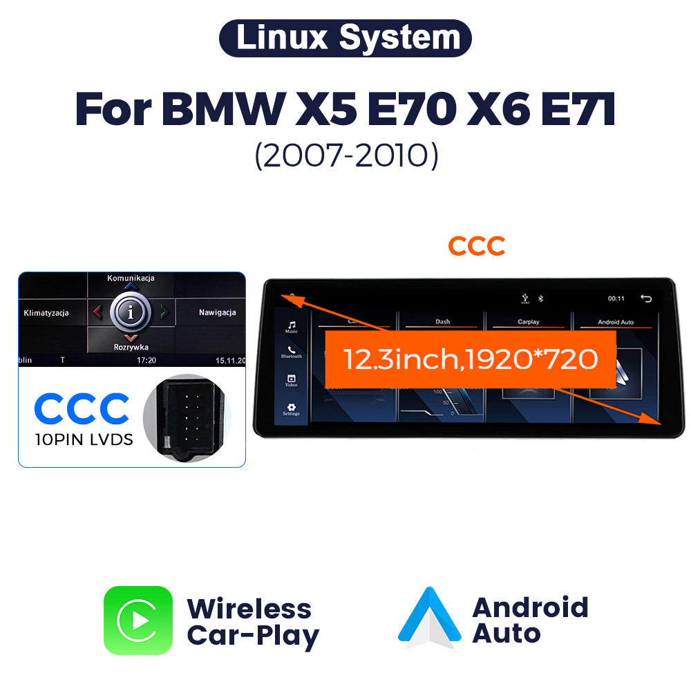 Suitable for bmw x5 e70/x6 e71 bmw x5 ccc cic linux restoration wireless carplay