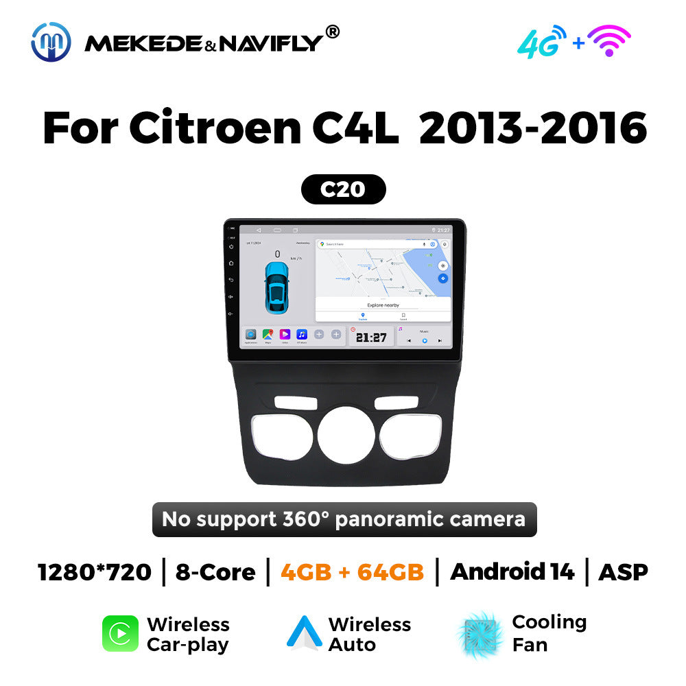 Applicable Citroen C4L 2013-2016 Android large screen central control car navigation radio screen carplay