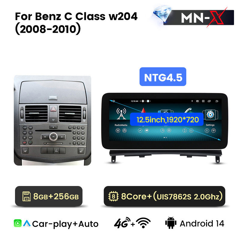 Suitable for Mercedes-Benz C-Class W204 2008-2010 Android large screen central control navigation car radio Carplay