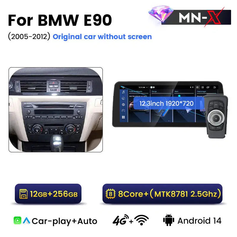 12.3 inch Suitable for BMW E90 E91 Android central control large screen GPS navigation all-in-one machine Bluetooth Carplay
