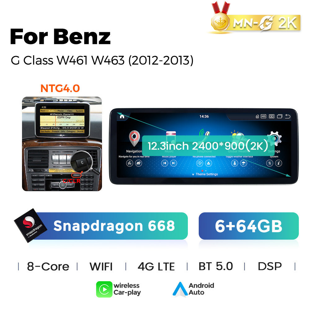 Applicable to Mercedes-Benz G-Class G350 G500 G63 W461 463 Android large screen central control navigation Bluetooth Carplay