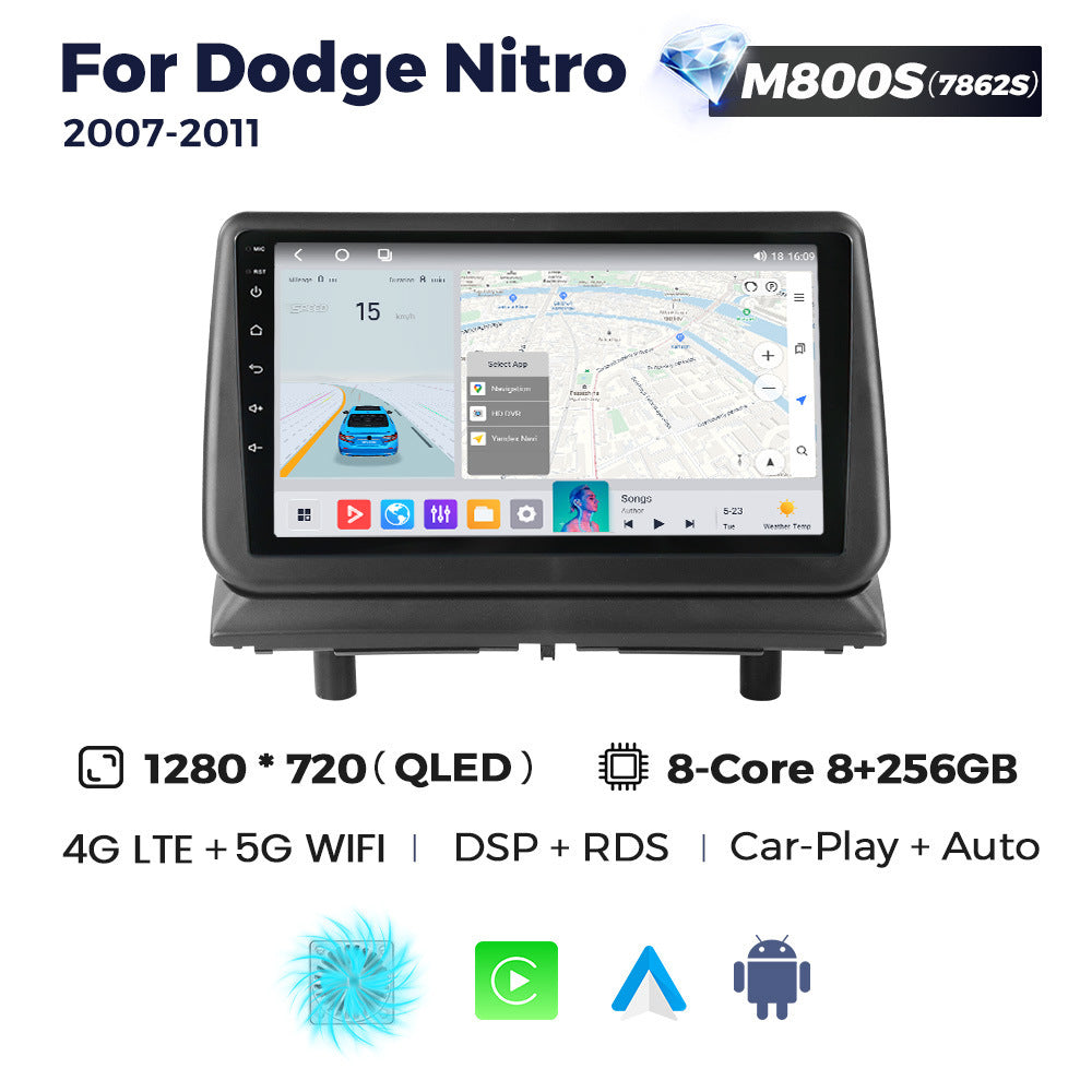 Suitable for dodge nitro 2007-2011 dodge pterodactyl top model large screen android car navigation device