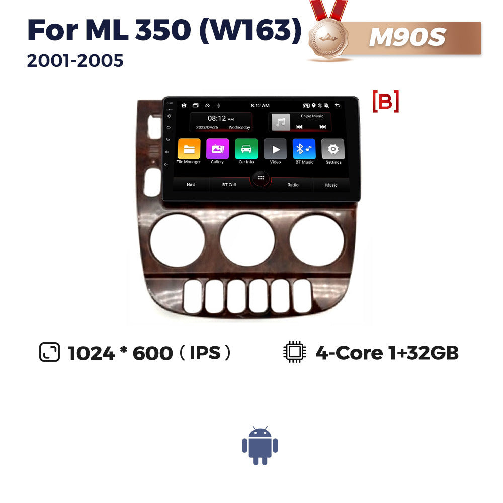 Suitable for 01-05 mercedes-benz ml320 benz ml350 car android large screen navigator wireless carplay