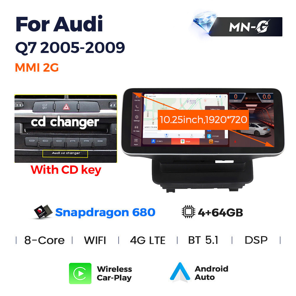 Applicable to Audi Q7 2005-2015 Android large screen central control car navigation Bluetooth Carplay