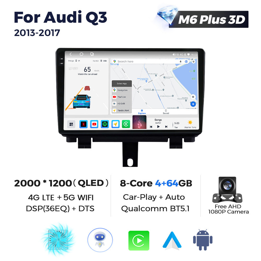 Suitable for Audi Q3 13-17 Android large screen central control car navigation radio screen M6Pro 3D version