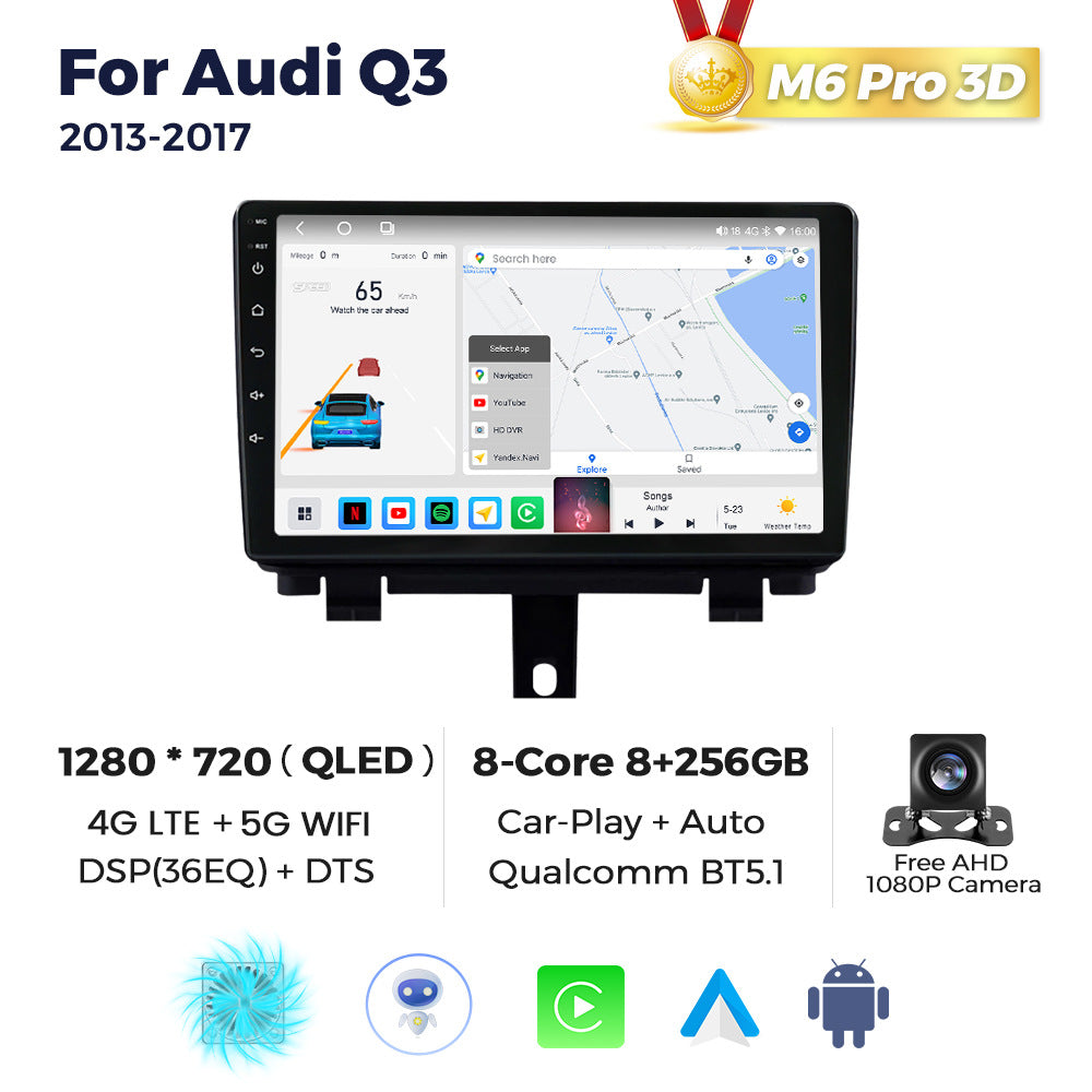 Suitable for Audi Q3 13-17 Android large screen central control car navigation radio screen M6Pro 3D version