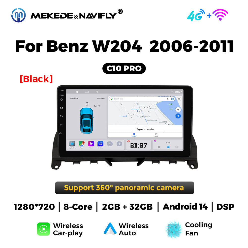 Applicable to Mercedes-Benz C-Class W204 2006-2011 Android large-screen central control car navigation radio screen